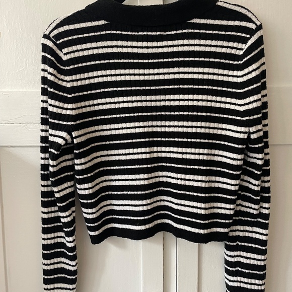 Striped Collared Cardigan - Picture 2 of 4